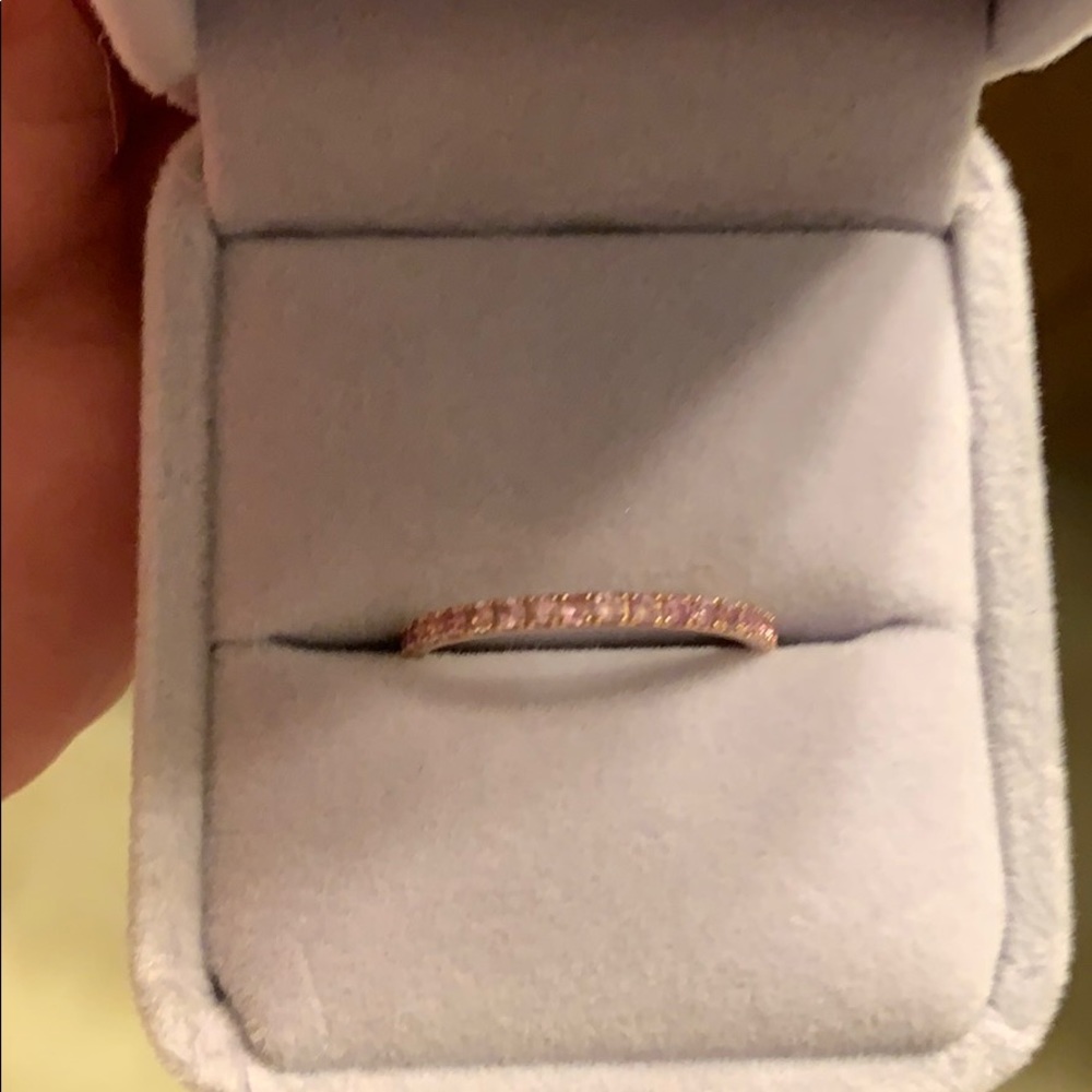 Lavender sapphire eternity 14k rose gold band